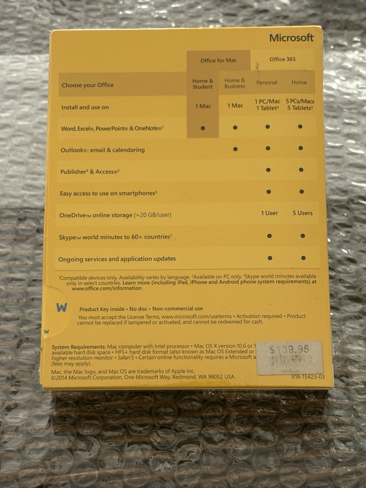 Microsoft Office Mac 2011 WPX Home & Student – 1 MAC – GZA00267 – Factory Sealed
