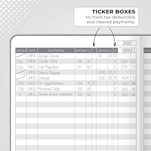 Check Register Book – Deluxe Transaction Register, Accounting Ledger Book,