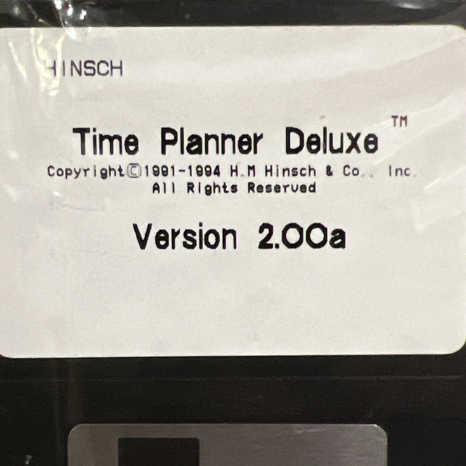 Vintage 1994 Hinsch Time Planner Deluxe Version 2.00a 3.5″ Floppy Disk VHTF