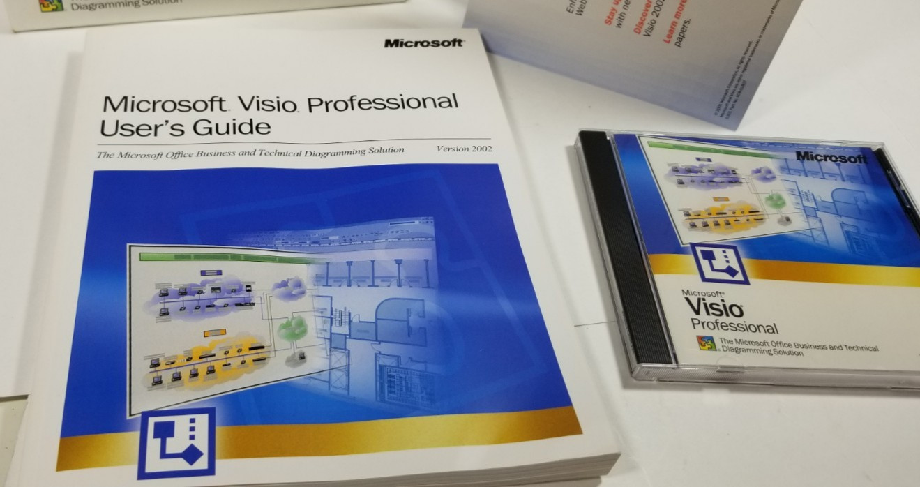 Microsoft Visio Professional Version 2002 Vintage Big Box Software PC Windows