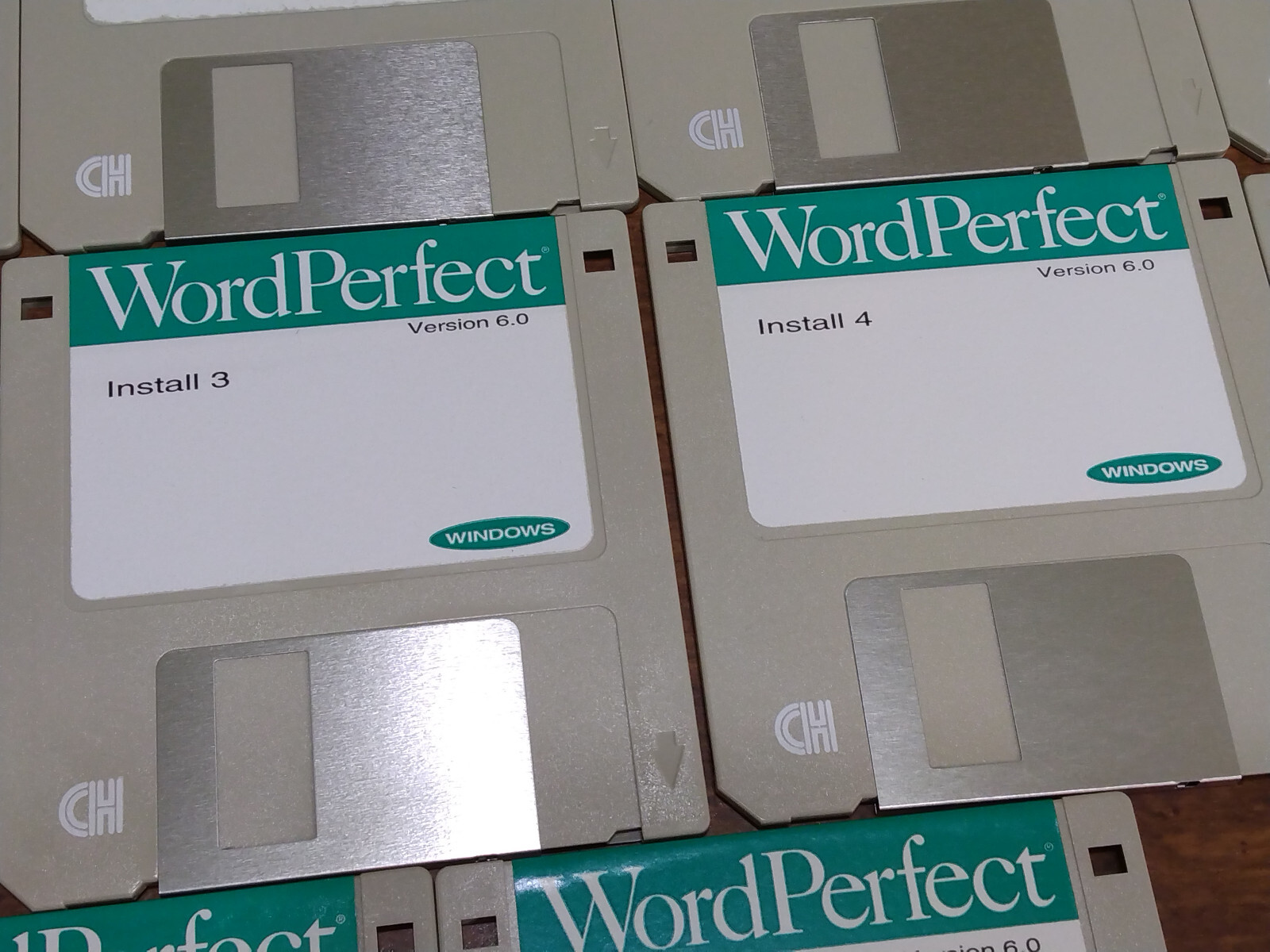 Windows Word Perfect Version 6.0 Floppy Disks Lot Of 12 Install And Program
