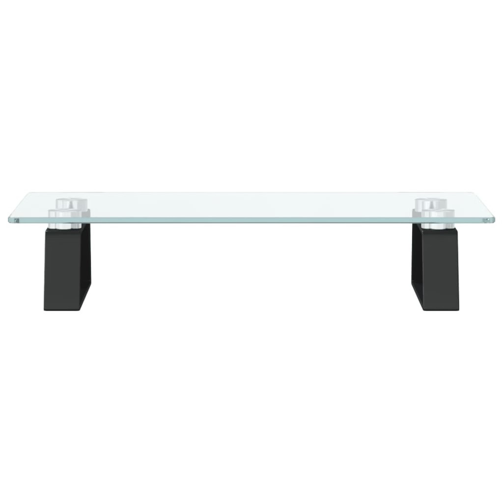 Monitor Stand Black 15.7″x7.9″x3.1″ Tempered Glass and Metal