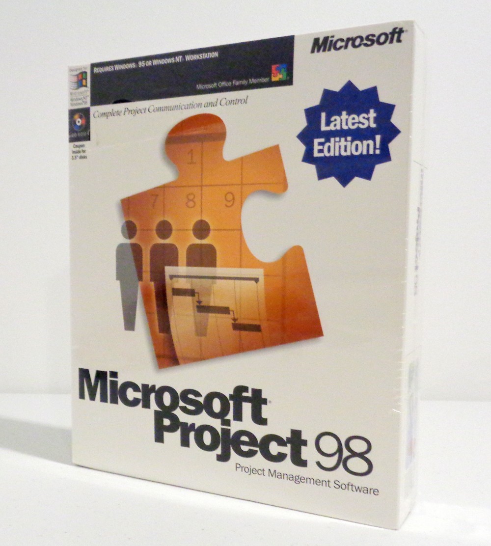 Microsoft Project 98 Full Version Software for Windows 95 PC Retail Box NEW