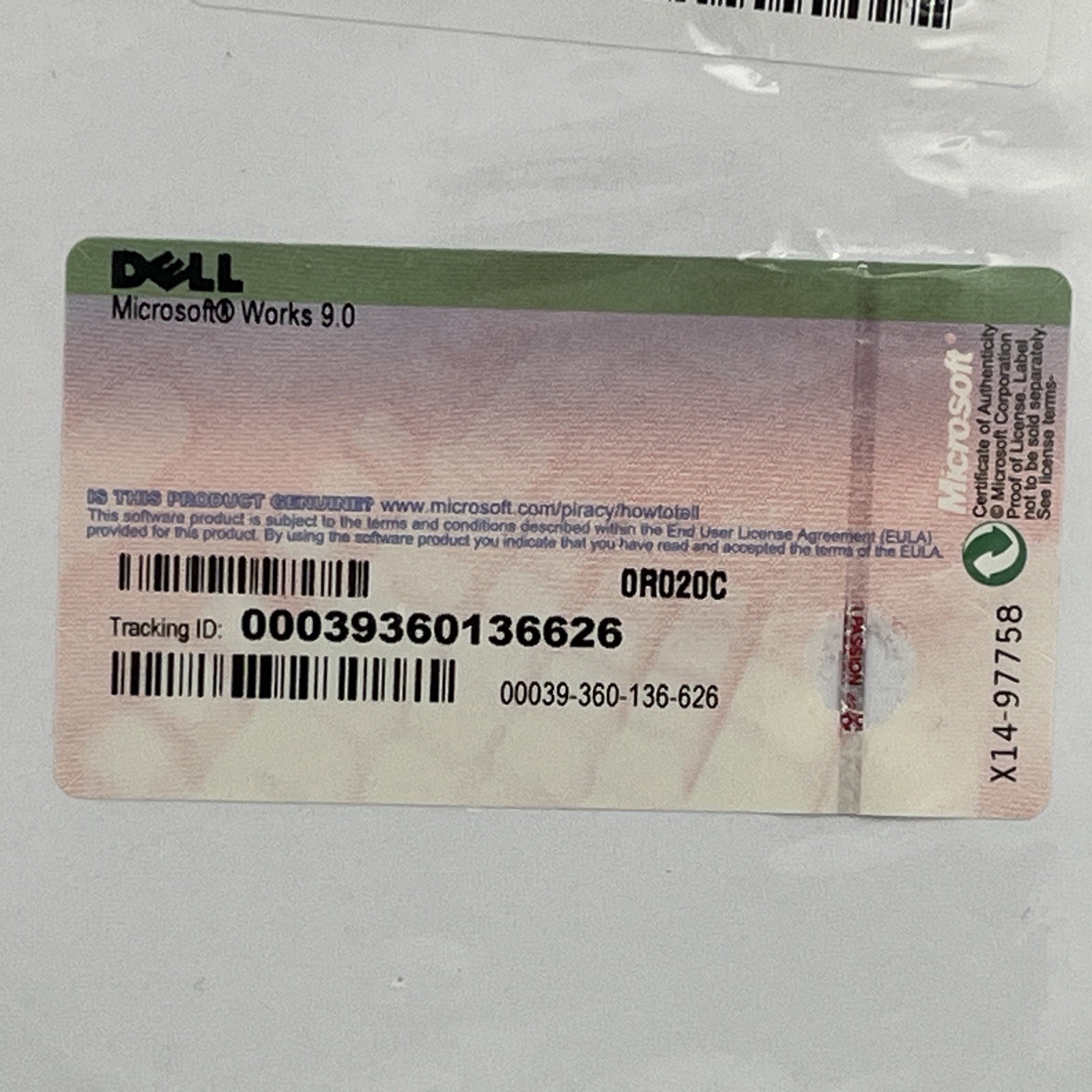 Microsoft Works 9 Installation CD 9.0 for Dell Computer New Old Stock Sealed