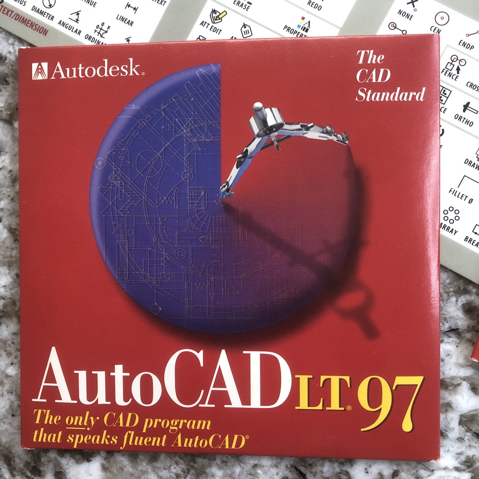 Autodesk AutoCAD LT 97 PC Vintage Software CD ROM Box & Learning Assistance Vtg