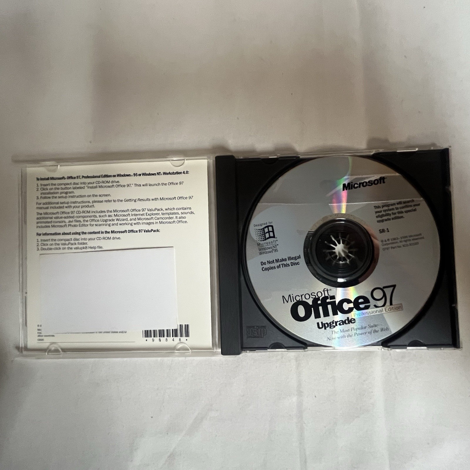 Microsoft Office 97 Professional Edition CD With CD Key Authentic Microsoft