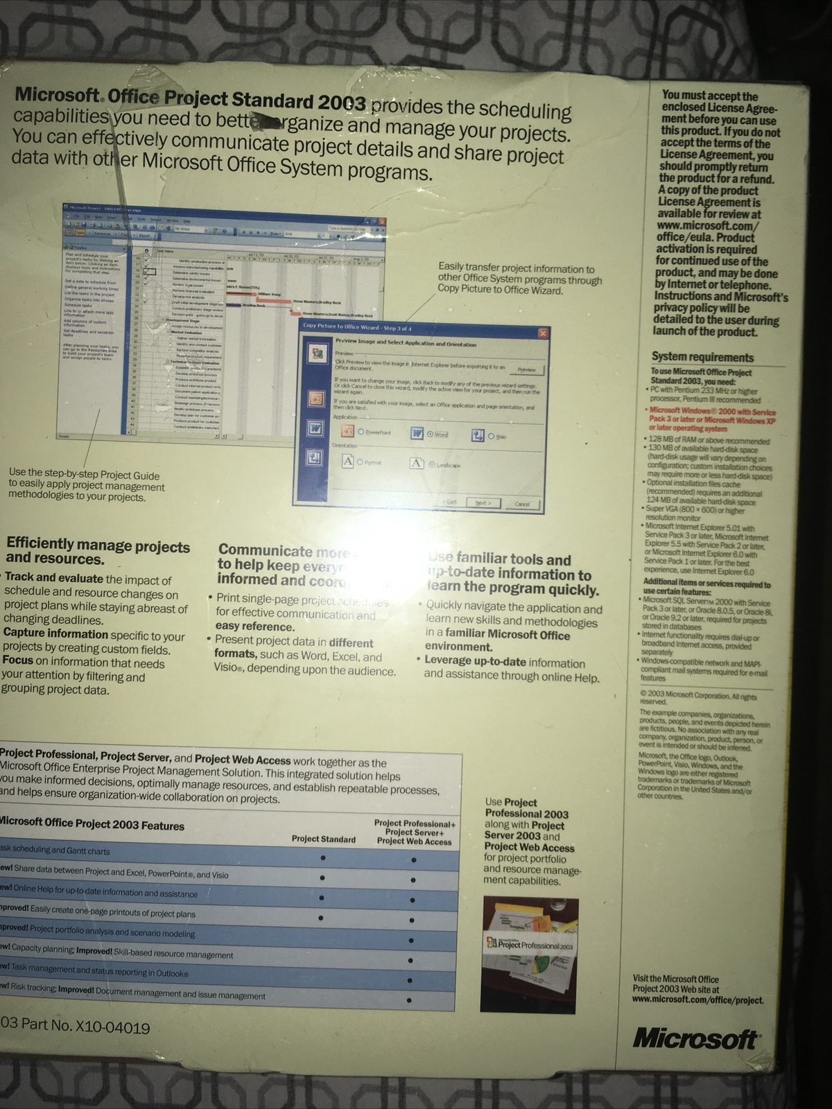 Microsoft Office Project Standard 2003 With Key ( Requires Windows Or Windows XP