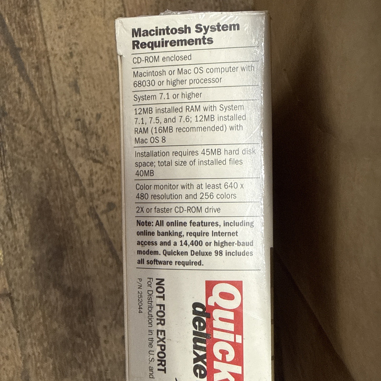 Vintage Quicken Deluxe 98 Sealed NIB! Macintosh