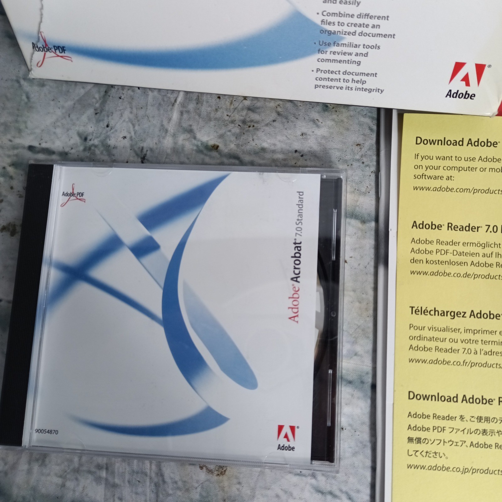 Adobe Acrobat 7.0 Standard Upgrade Windows PC Software Box CD Manuals Serial