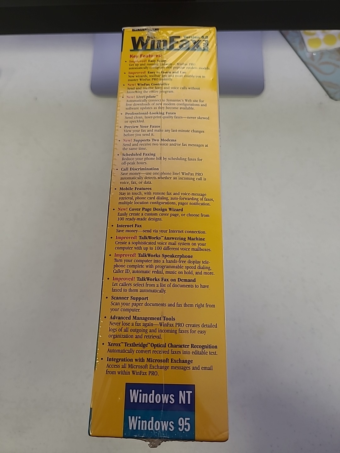 WINFAX 1997 Symantec Hassle-Free Faxing Version 8.0 Pro 95/NT SEALED!