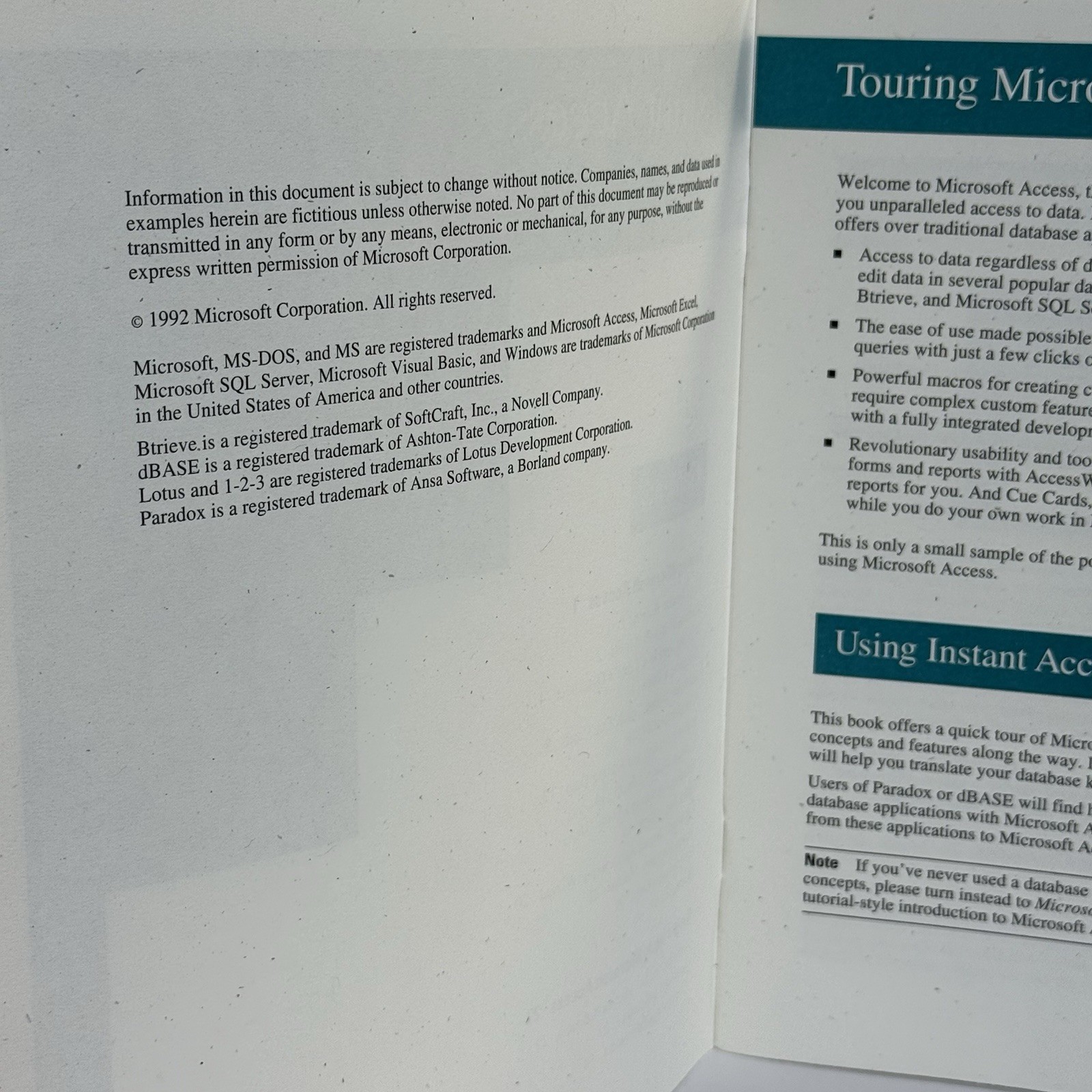Microsoft Access Relational Database Management Windows Software 3.5” Disk Set