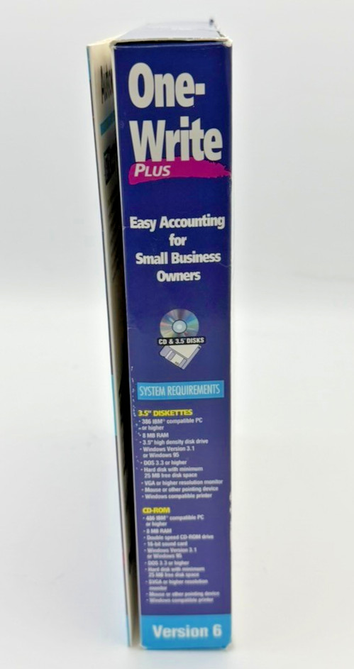 Vtg One-Write Plus v6.01 Accounting Payroll CD/Floppy PC Win 3.1/95 English ADP