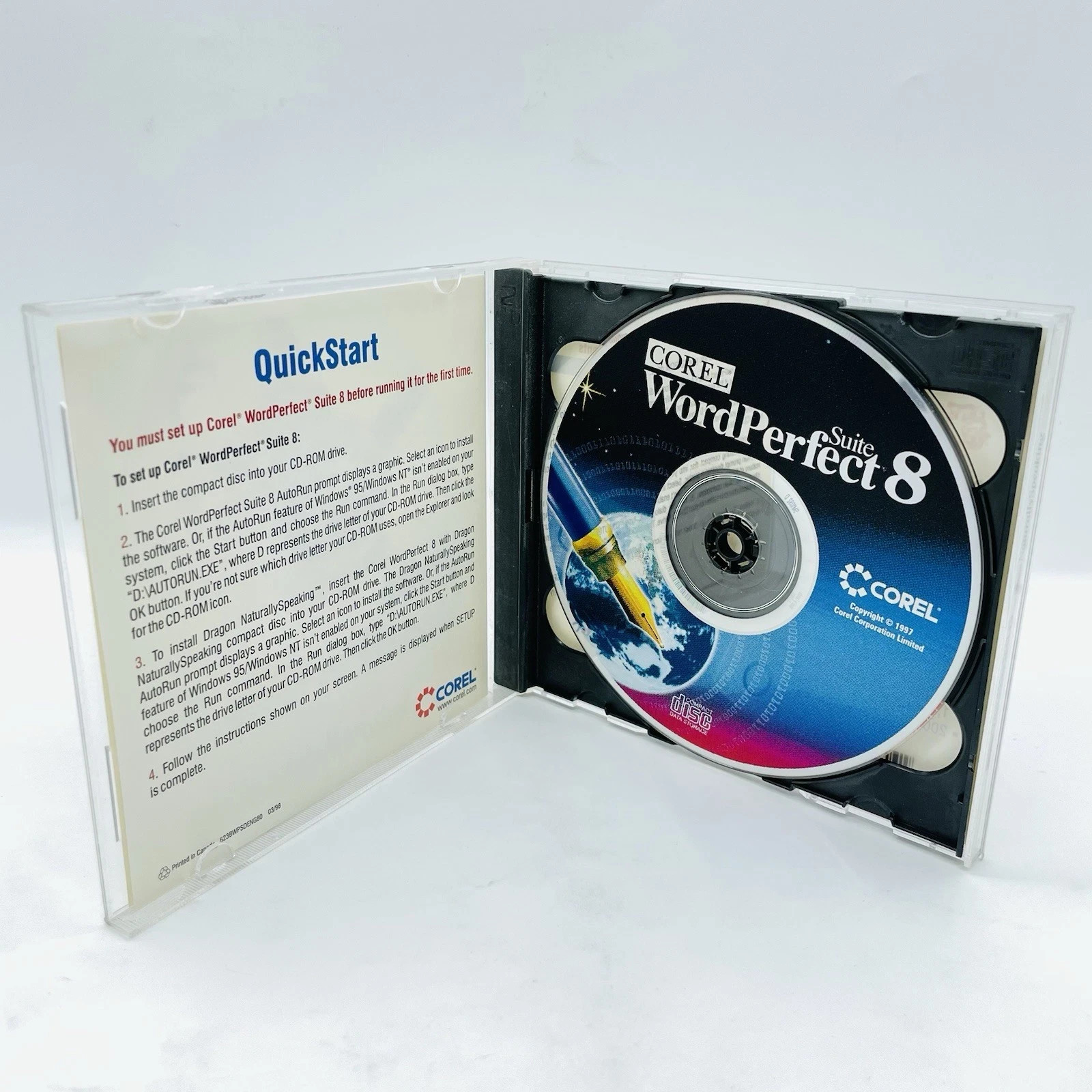 Corel Word Perfect Suite 8 w/ Dragon Naturally Speaking (Windows PC) Fast Ship