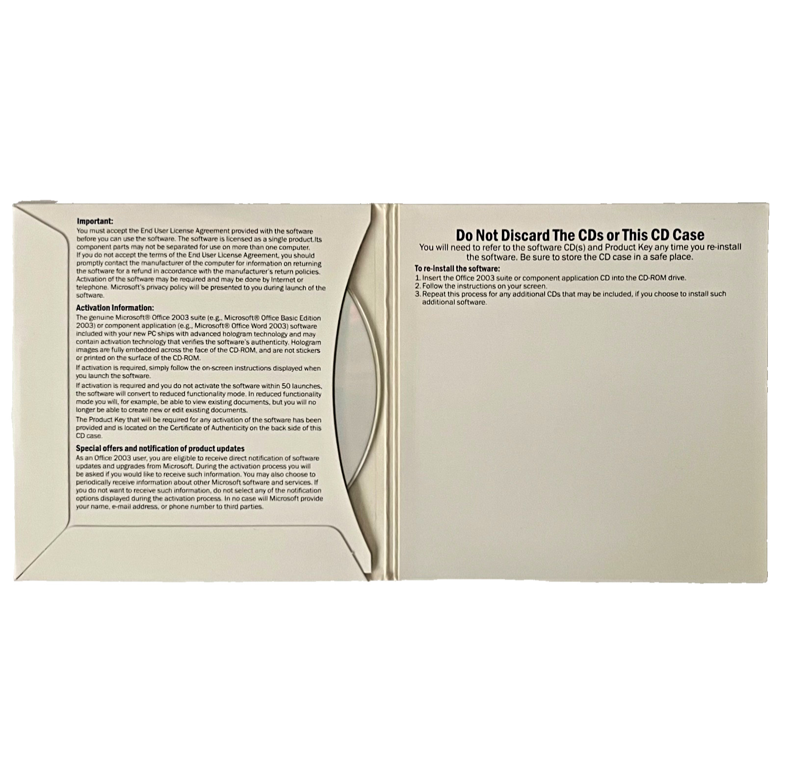 Microsoft Office Basic Edition 2003 Windows CD + Product Key Code Serial Number❤