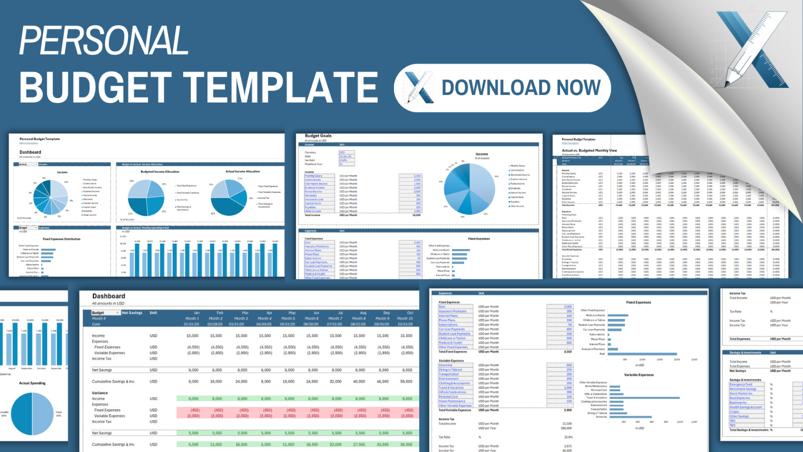 Personal Budget Template: Actual vs Budget