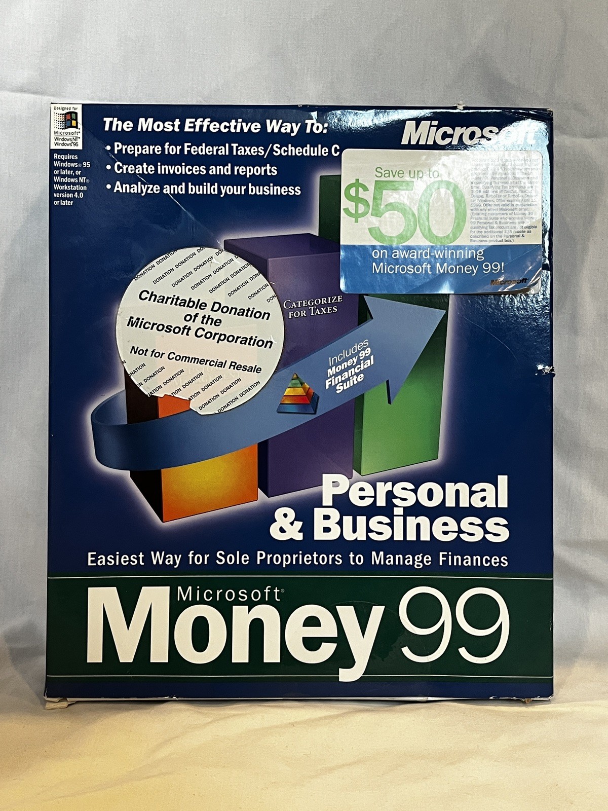 Sealed Microsoft Money 99 Personal & Business – Full edition – Inc. base Money99