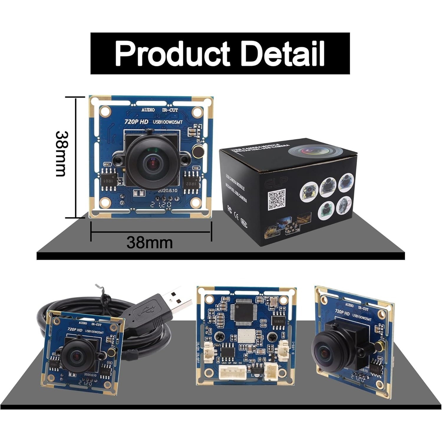 MMlove USB Camera Module 720P 30FPS HD Webcam with 170 Degree Fisheye