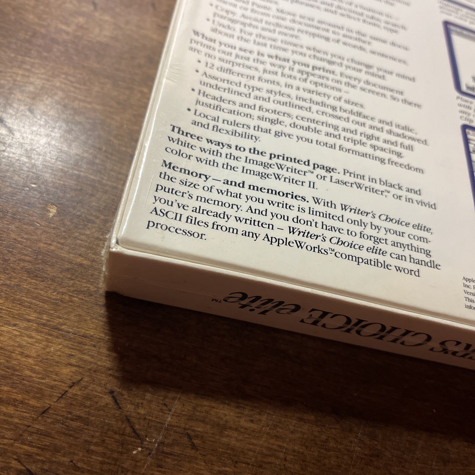 Writer’s Choice Elite( Apple IIGS 2, 1987) Big Box Work Processor New Sealed