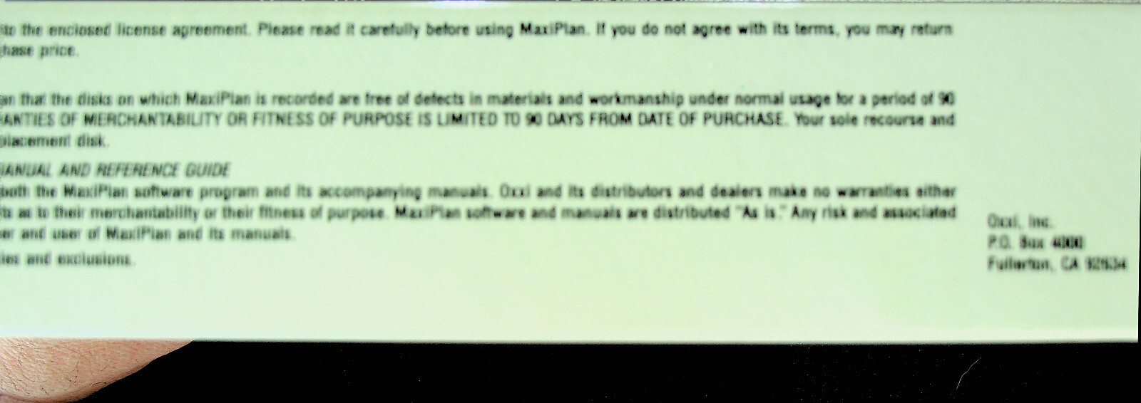 MaxiPlan 500 by Oxxi (1987) – Spreadsheet Analysis for Amiga – Open Box