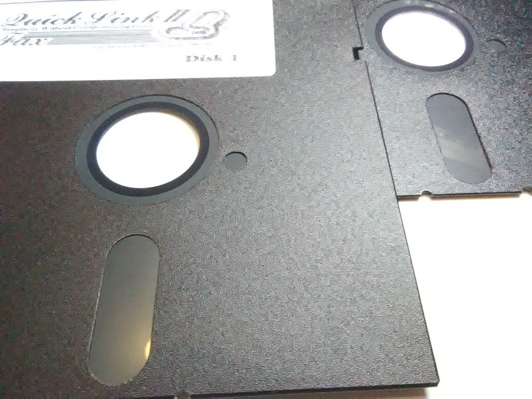 Quick Link II 2 Fax IBM DOS Two 5.25″ Floppy Disks 1992 Retro PC software