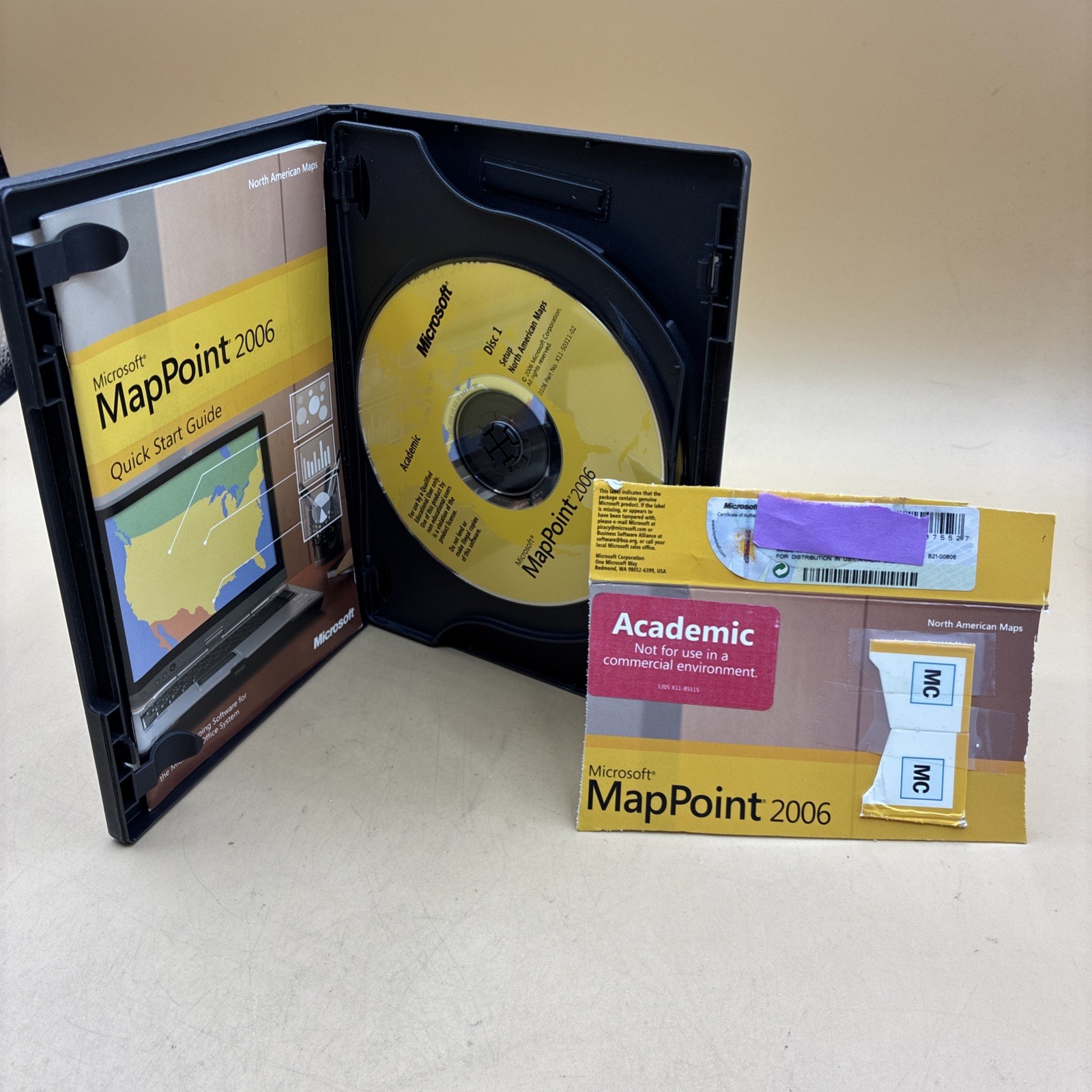 Microsoft MapPoint 2006 Full Version 2CD. North American Maps