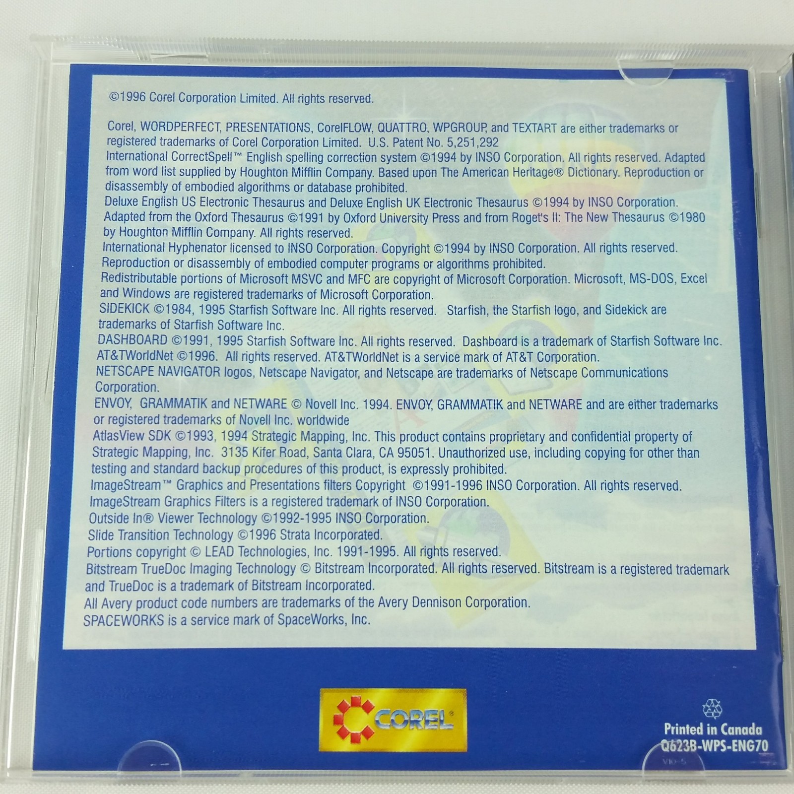 Corel WordPerfect Suite 7 Windows 95 CD Rom Quattro Pro 7 Paradox 7 Presentation