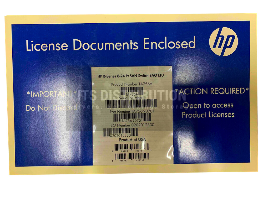 TA756A I HP StorageWorks SAN Switch Server License BRAND NEW SEALED