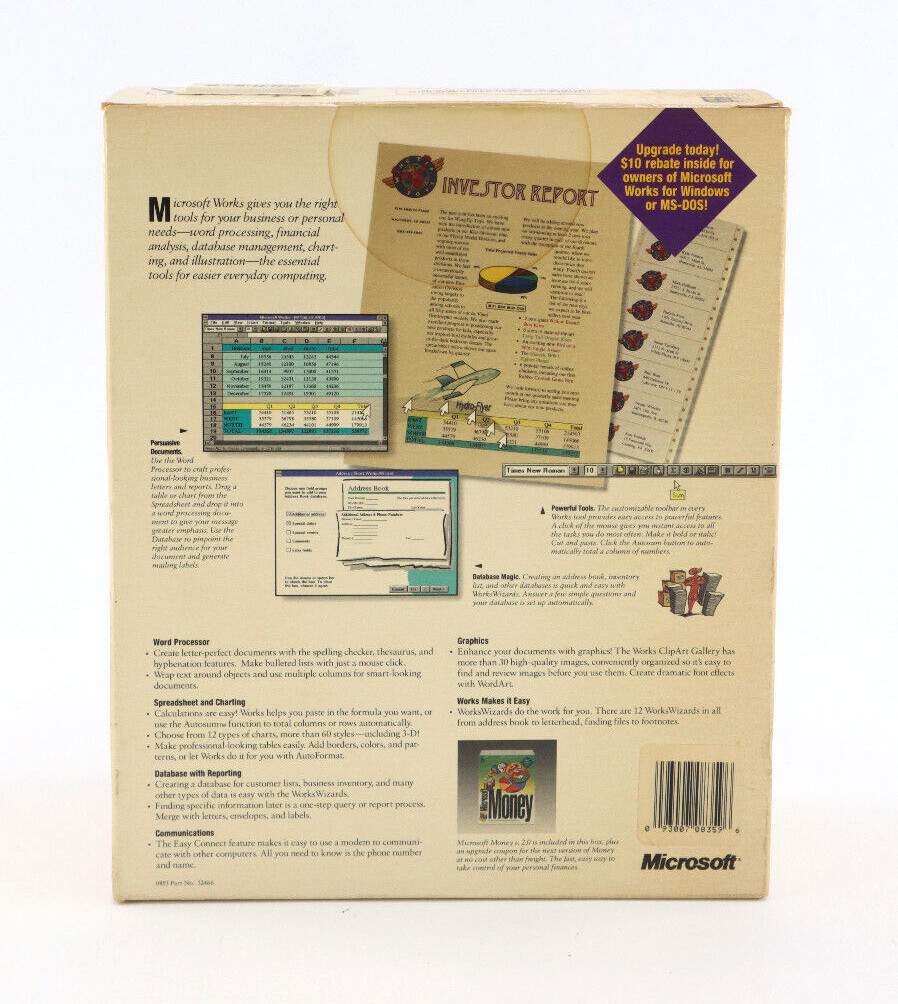 Microsoft Works 3.0 For MS-DOS and Windows 3.1 Vintage 3.5” Disks