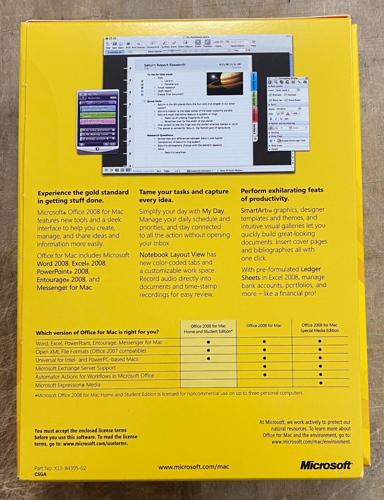 Microsoft Office 2008 Home and Student Edition for Mac