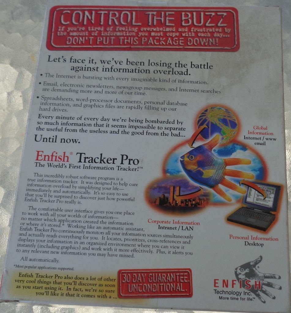 Enfish TrackerPro Software Package – Windows 95, 98, NT – BRAND NEW IN BOX