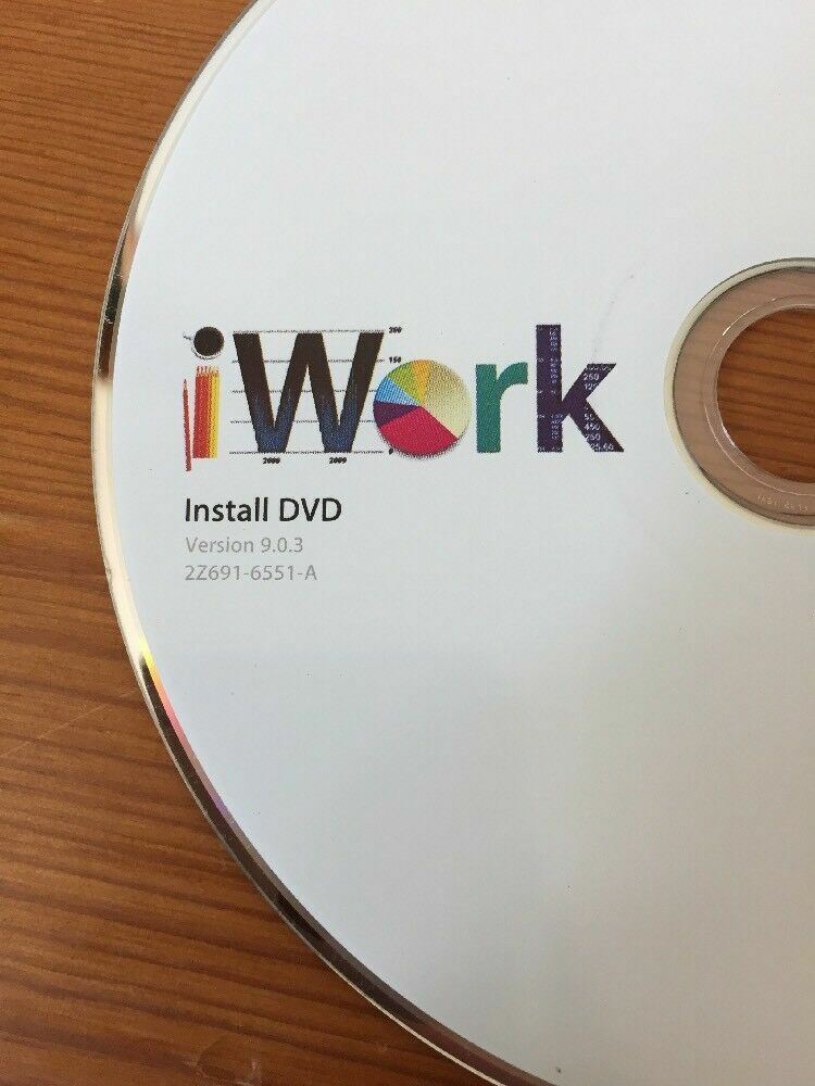 2009 iWork Macintosh Mac Install Software DVD 9.0.3 Disc Pages Numbers Keynote