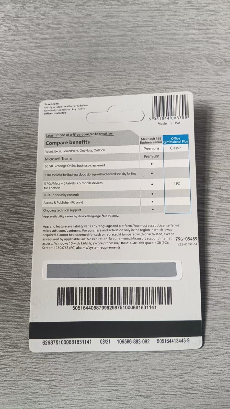 Microsoft Office Professional Plus 2021 Retail 1PC Product Card Sealed Microsoft