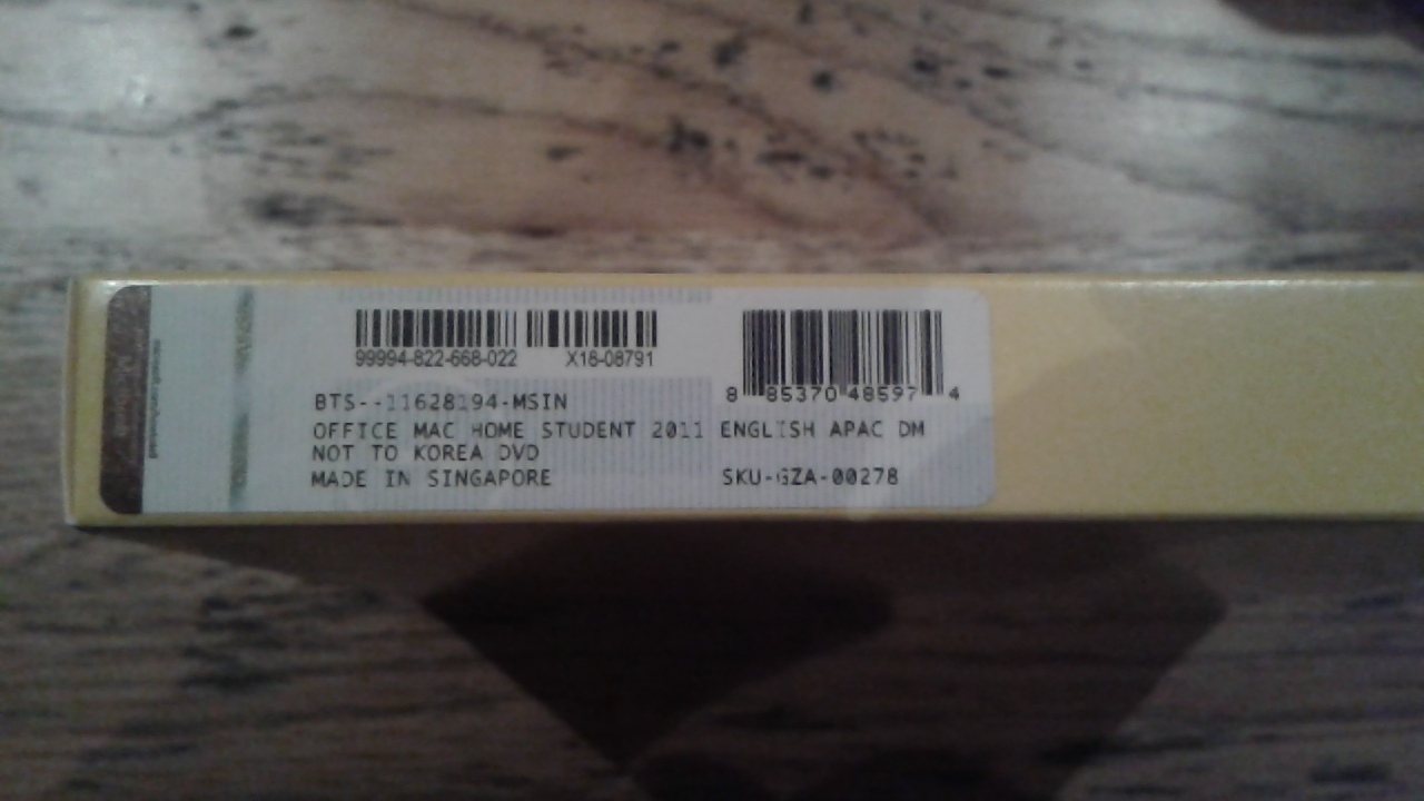 Microsoft Office MAC 2011 Home and Student (Brand New in shrink wrap)