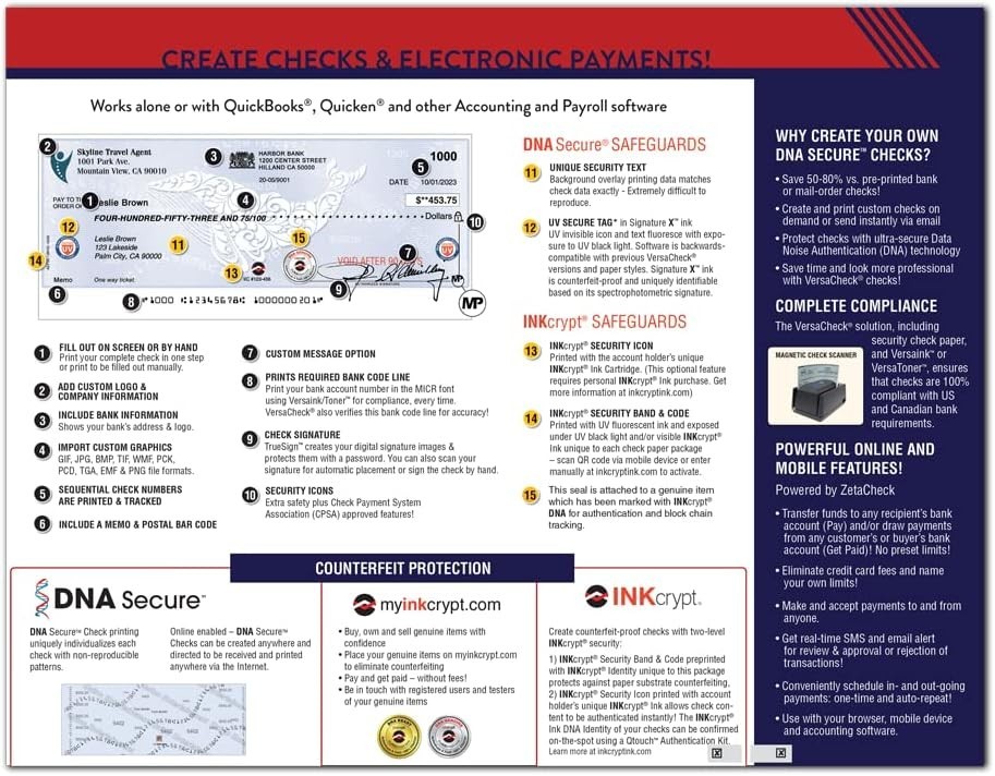 VersaCheck X9 Platinum 2024 – 5 User Finance and Check Creation Software
