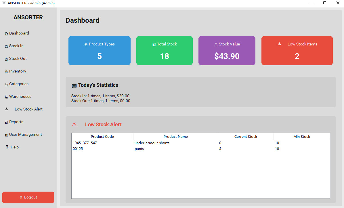 Easy to Use Warehouse Inventory Management Software for Windows – Stock In/Out