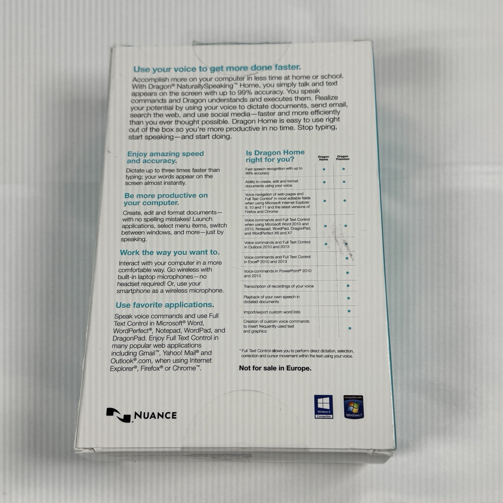 Nuance Dragon Naturally Speaking Home 13 Speech Recognition Software *New*