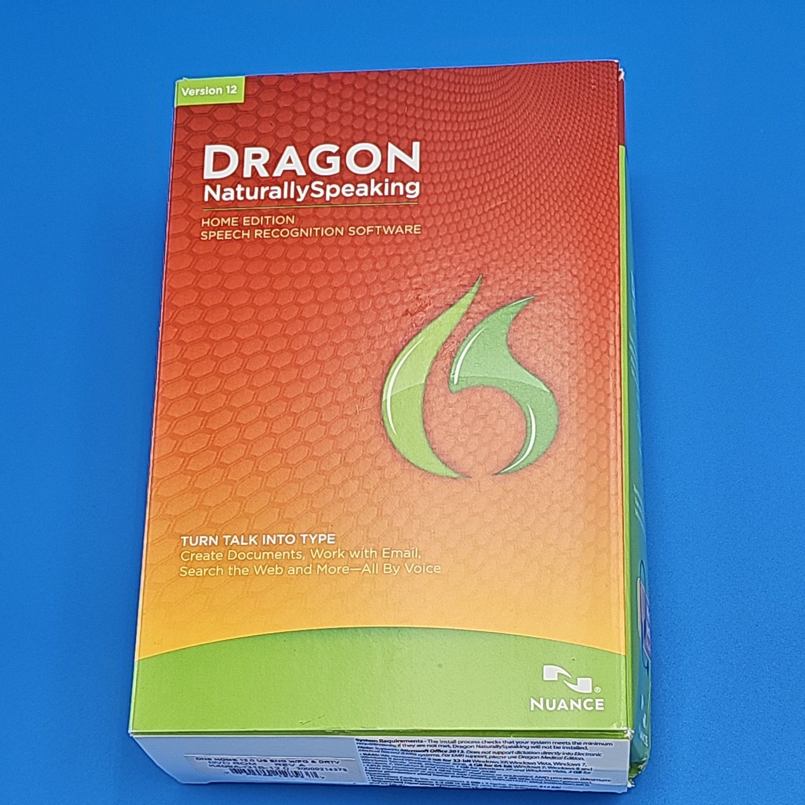 Nuance Dragon Naturally Speaking 12 Home Edition Speech Recognition Software