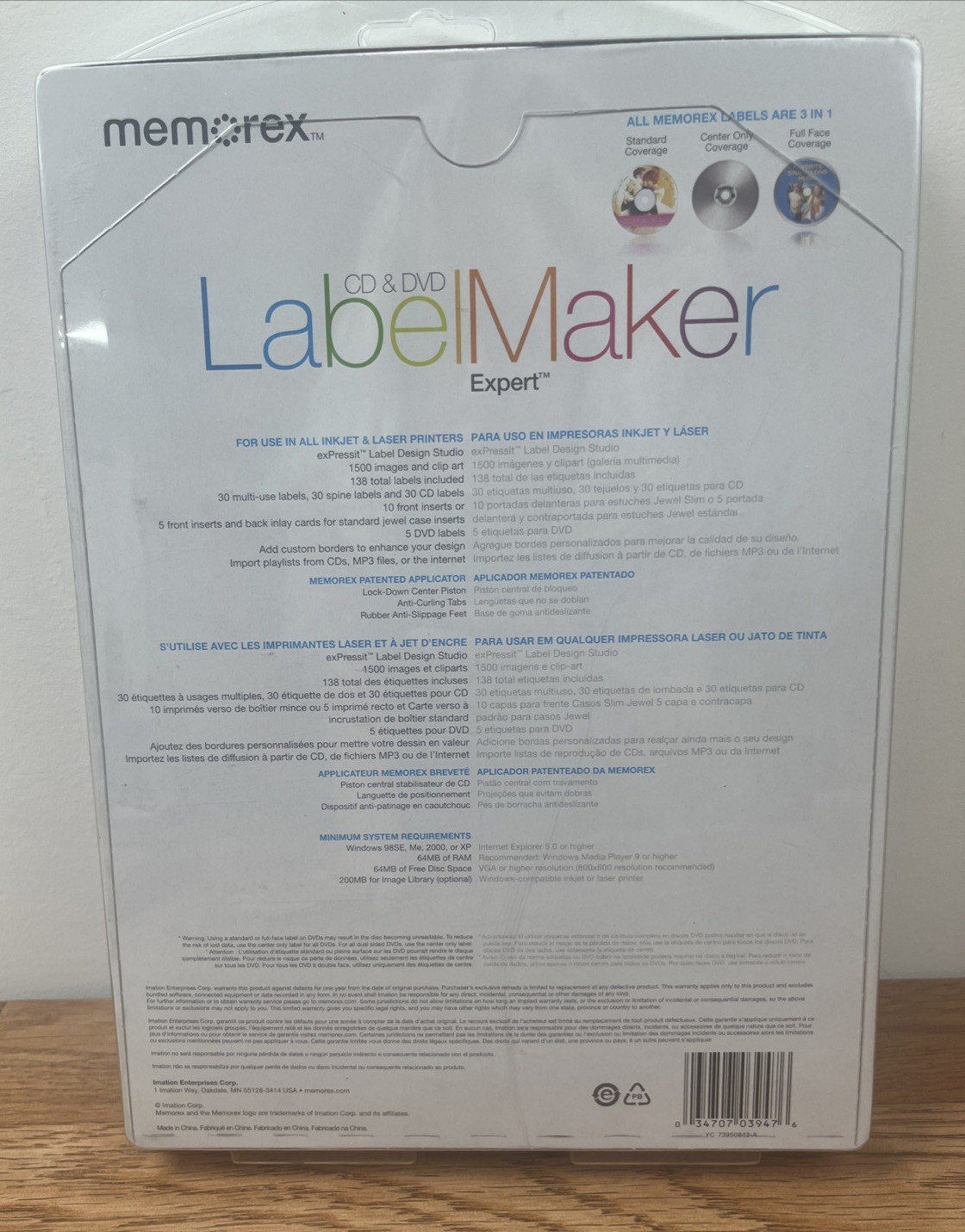Memorex CD & DVD Label Maker Expert- Software & 138 Labels- Inkjet or Laser NEW