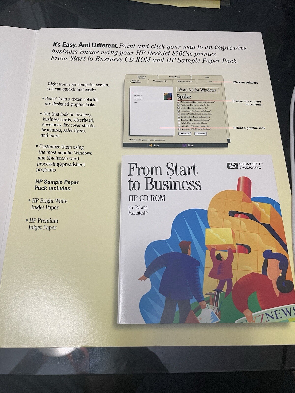 HP Print Kit from start to business w/CD Hewlett Packard Creating Business Docs
