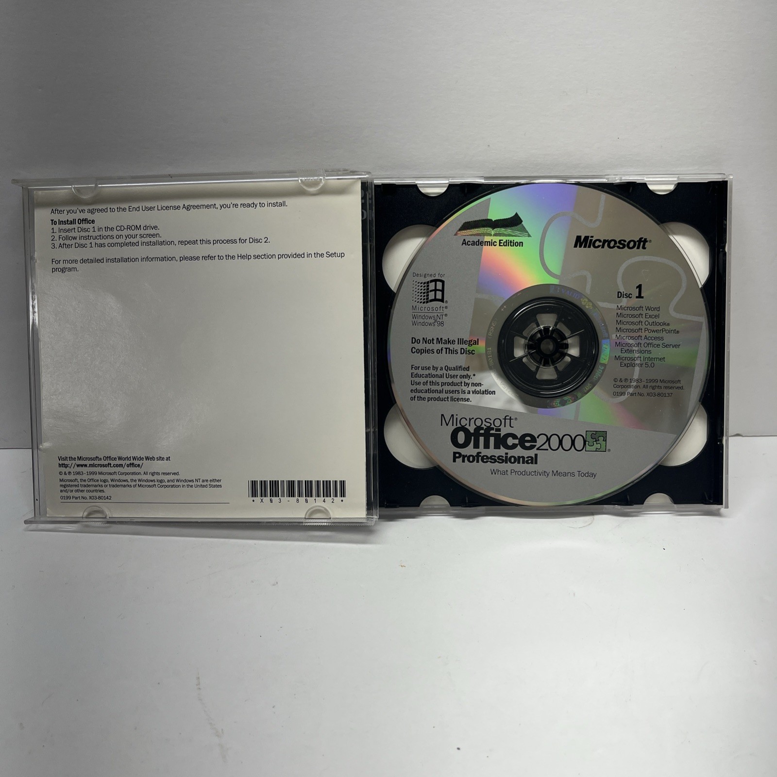 Microsoft Office 2000 Professional Academic Edition ( 2 CD With Product Key)