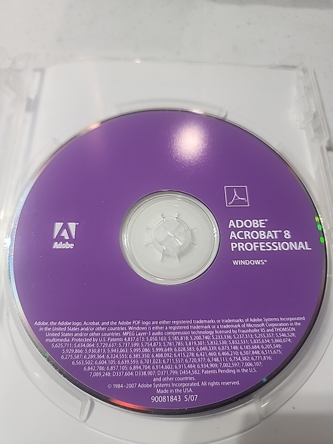 Adobe Acrobat 8 Professional installation CD with product key