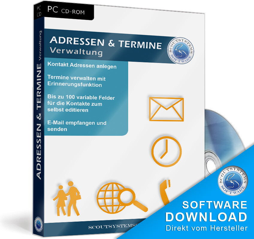 Adressen, Kontakte verwalten,Terminplanung,Newsletter senden Software Programm