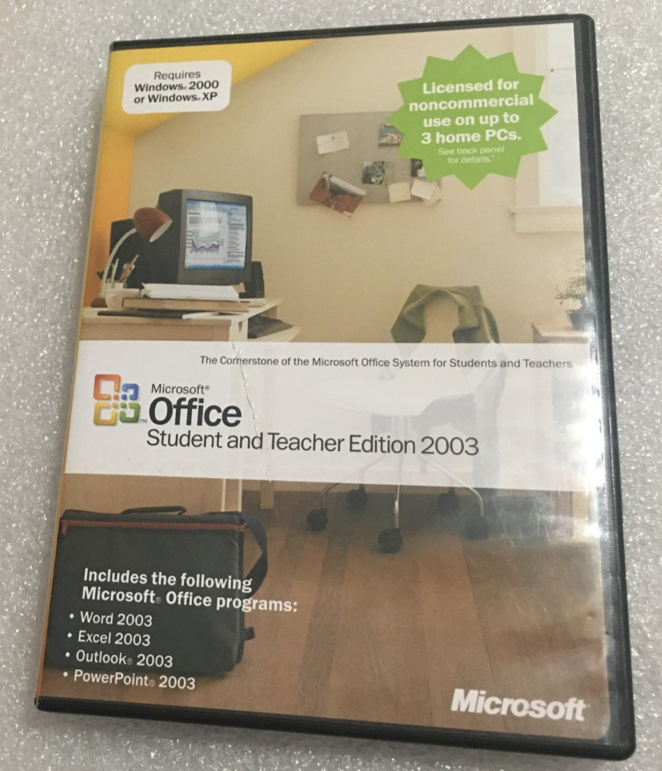 Microsoft Office 2003 Student and Teacher Edition Full Version MS w Key/booklet