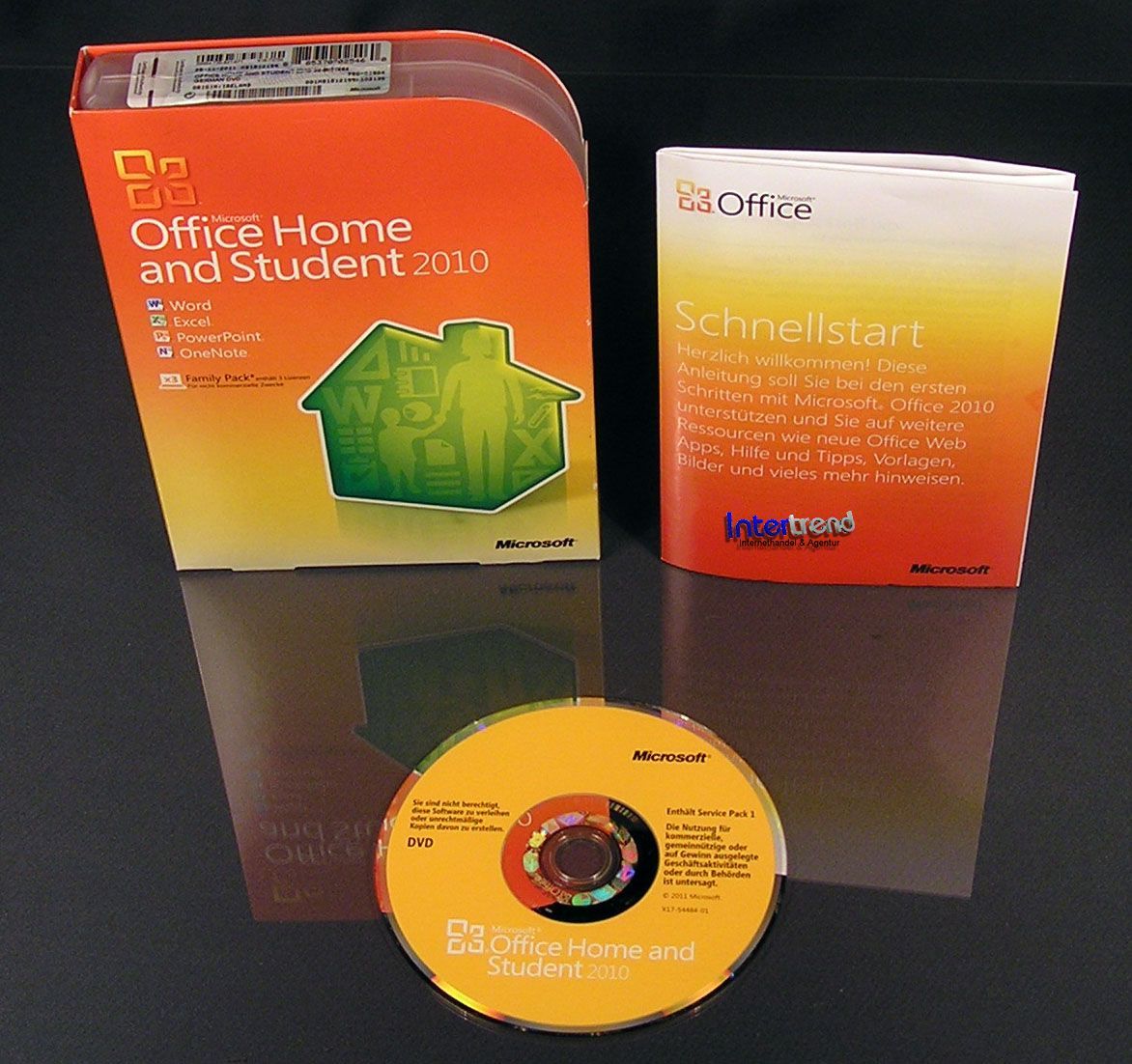 Microsoft Office Home and Student 2010 Full Version 3 PC Box, DVD + SP1 Original Box