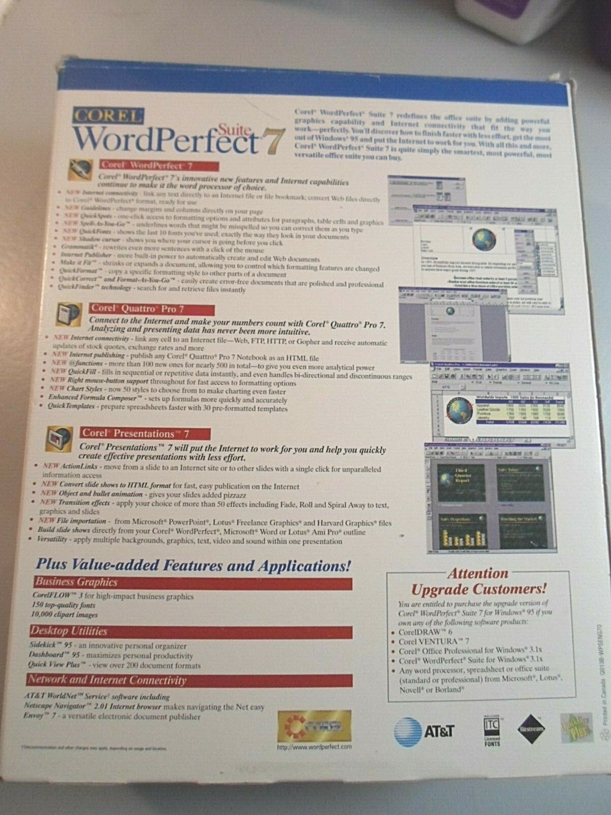 Vintage Corel WordPerfect Suite 7 Windows 95 CD-ROM Books Advertisements