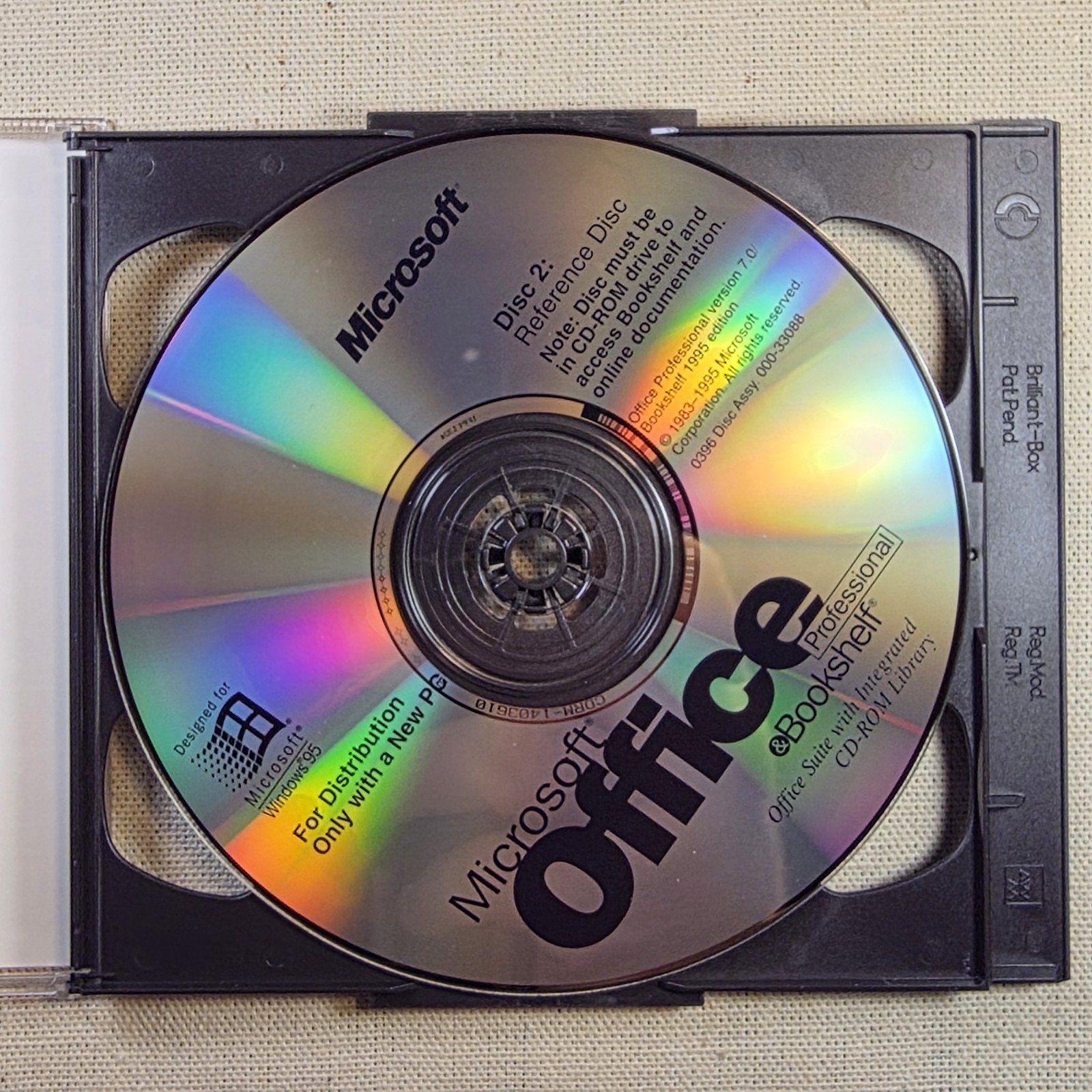 Microsoft Office Professional 95 w/ Bookshelf OEM COA + 2x Disc 2 (No Disc 1)