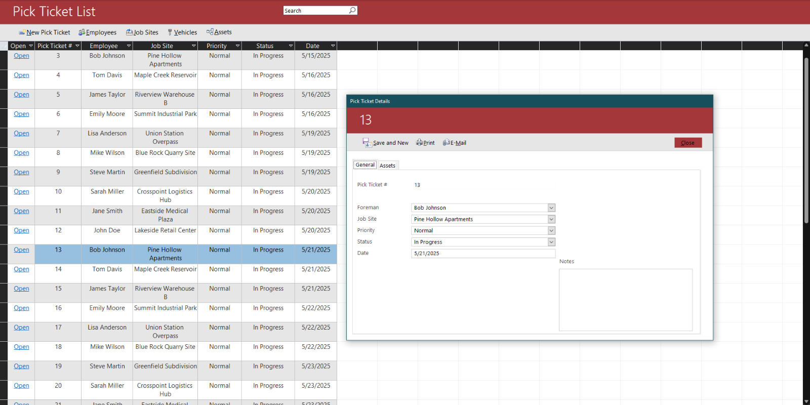 Custom Asset Tracking & Pick Ticket Management System for Construction Teams
