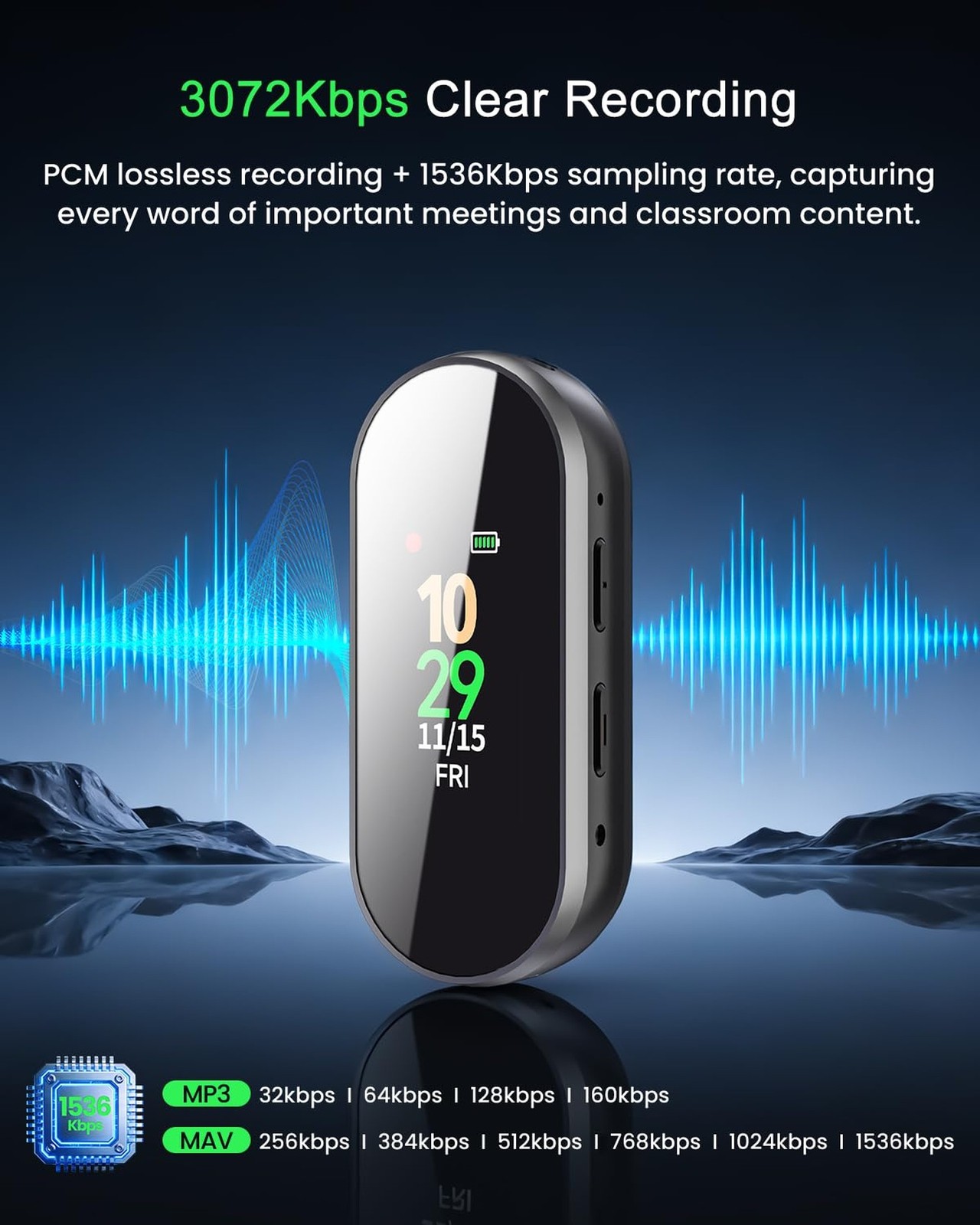 64GB Digital Voice Recorder Professional & Portable, 4-in-1 New Upgraded Nois…