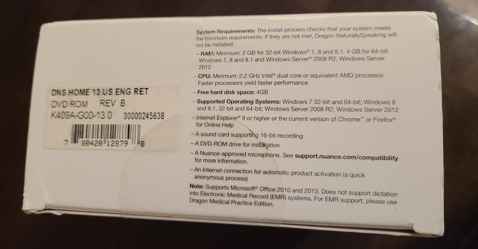 Nuance Dragon K409A-G00-13.0 NaturallySpeaking 13 Home Software