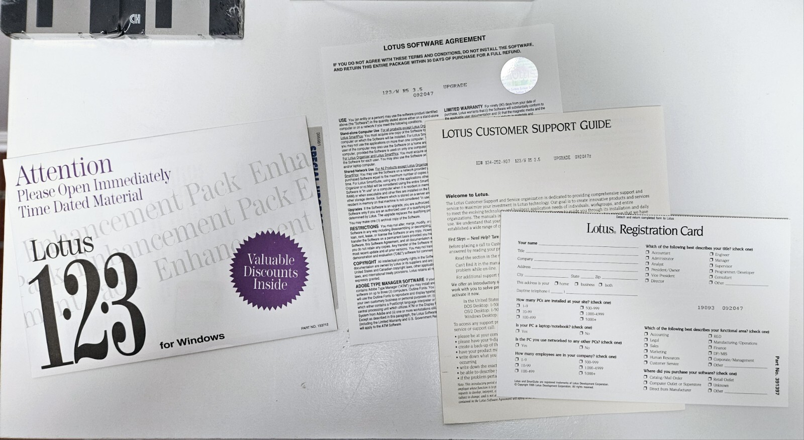 Lotus 123 Release 5 (1994) Spreadsheet For Windows- 3.5 HD Disks Still Sealed